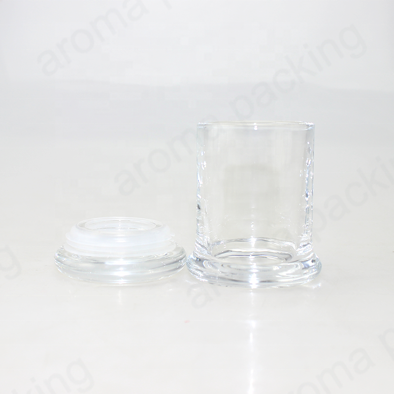 6oz Flat Top Clear Libbey Status Jar Danube Large Base Candle Holder With Glass Lid