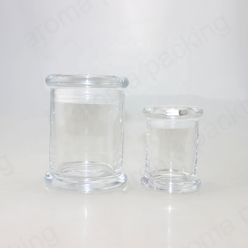 6oz Flat Top Clear Libbey Status Jar Danube Large Base Candle Holder With Glass Lid