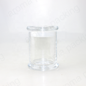 6oz Flat Top Clear Libbey Status Jar Danube Large Base Candle Holder With Glass Lid