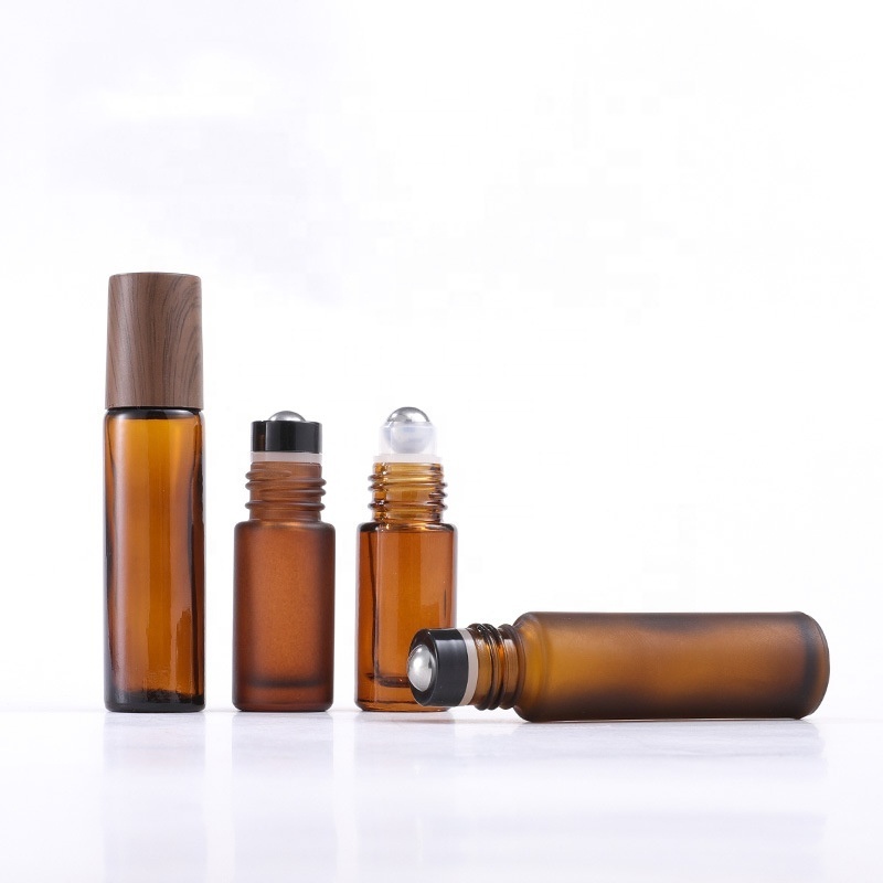 Essential oil Bottle Custom Brown Roll On Glass Bottle 5ml 10ml 15ml Perfume Roller Bottle