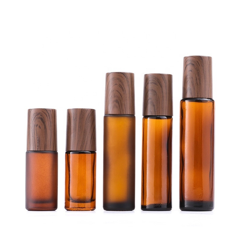 Essential oil Bottle Custom Brown Roll On Glass Bottle 5ml 10ml 15ml Perfume Roller Bottle