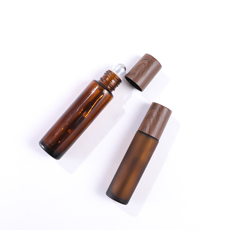 Essential oil Bottle Custom Brown Roll On Glass Bottle 5ml 10ml 15ml Perfume Roller Bottle