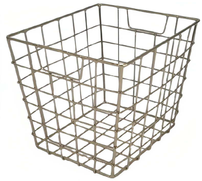 Metallic Storage Organizer Premium Quality Wire Mesh Basket With Portable Handle Reliable Quality Housewarming Copper Basket