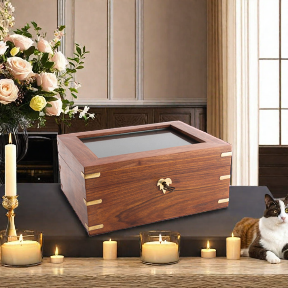 Wooden Pet Urn Premium Design Photo frame Urn Top Leading Design Memorial Ashes Urn For Cat & Dog Ashes Storage