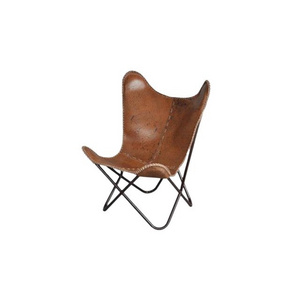 Butterfly Chair Outdoor Indoor Decor Sitting Chair Metal Frame Leather Seat Housewarming Convenient Design Chair