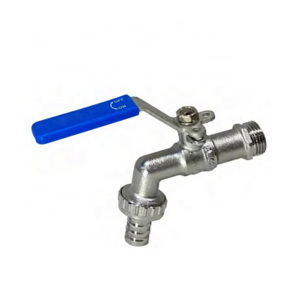 High Quality Garden 1/2 '' 3/4" Bib Tap Steel Manual Control Lever Blue Handle Brass Bibcock