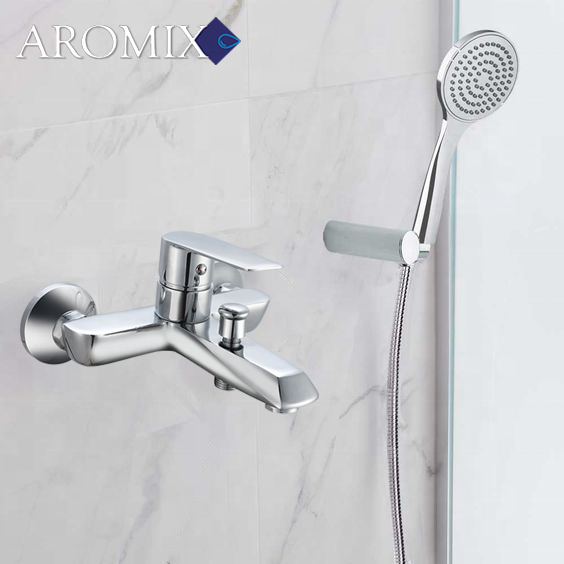 Wholesale Brass Bathroom Shower Faucet Customized Silver Bath Tubes Mixers