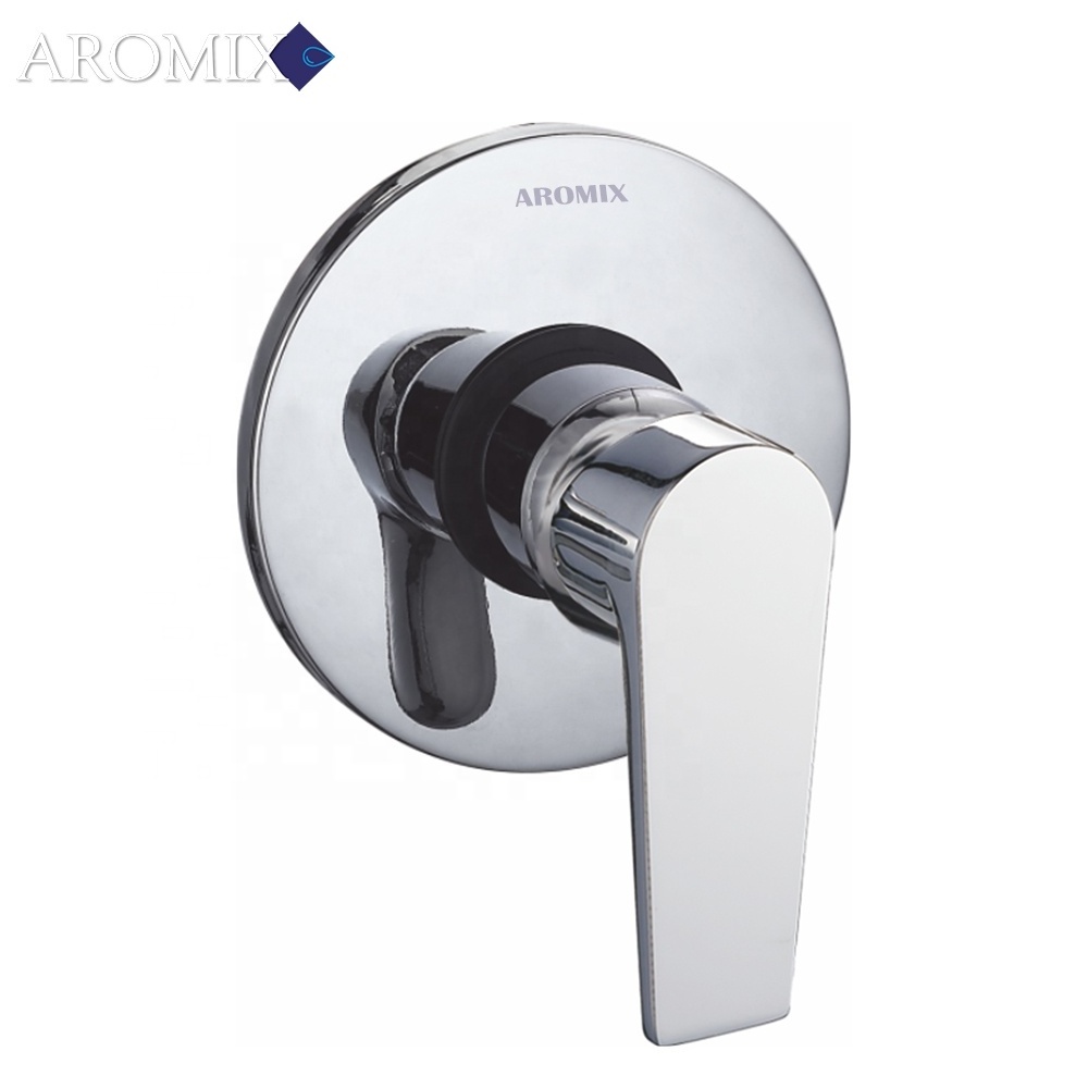 Modern Luxury Bathroom Brass Shower Set Wall Concealed Chromed Shower Mixer Faucet