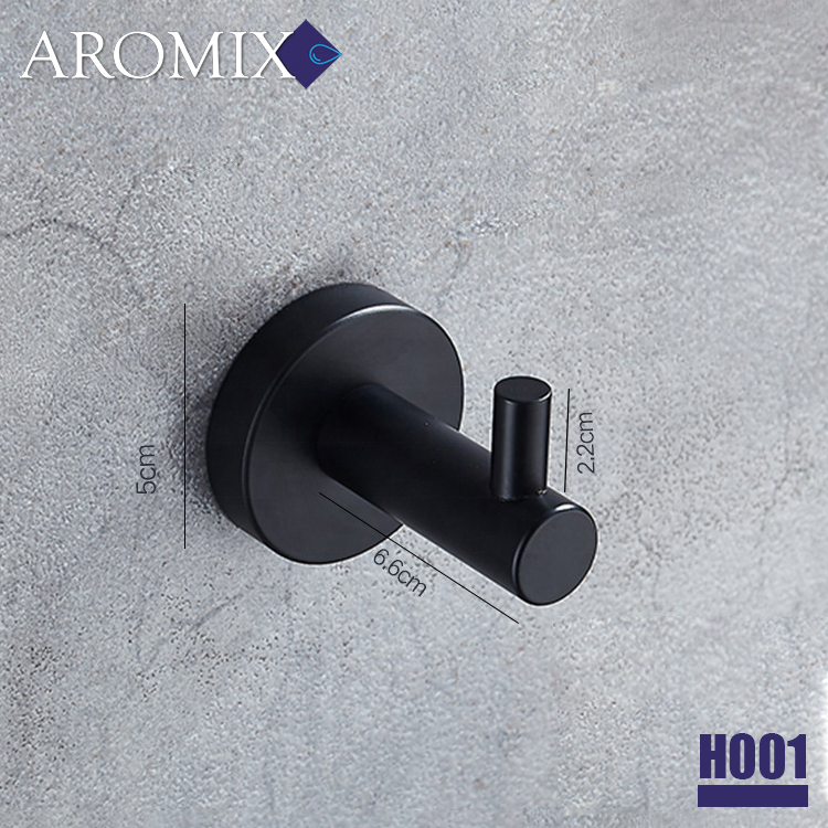 Door Coat Hanger Bathroom Matte Black Single Towel Hook Wall Organisation Stainless Steel Robe Hooks