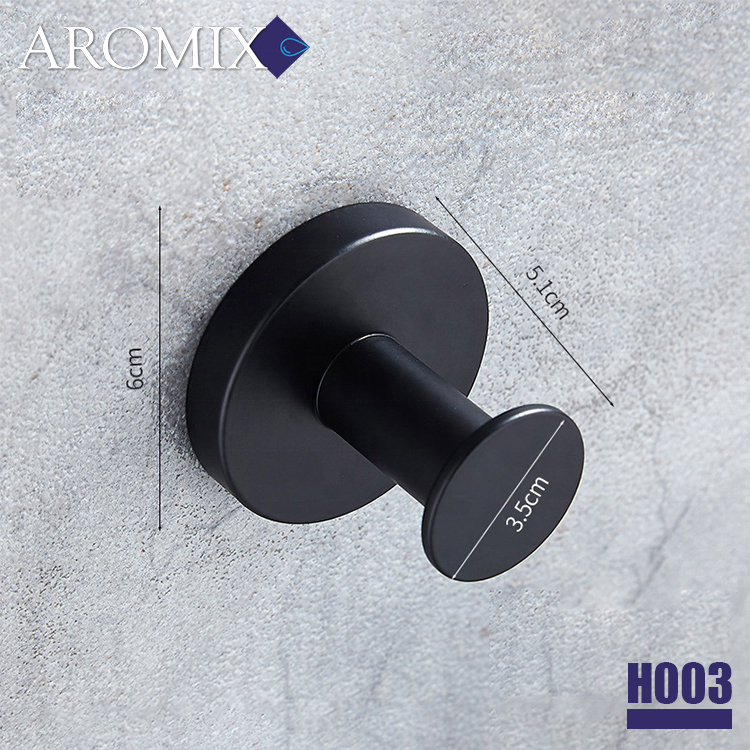 Door Coat Hanger Bathroom Matte Black Single Towel Hook Wall Organisation Stainless Steel Robe Hooks