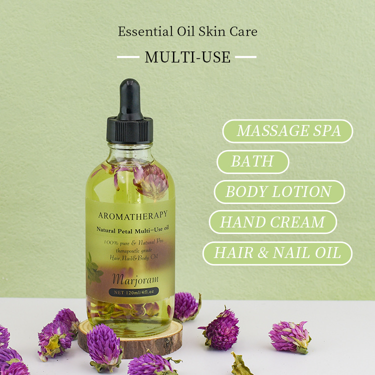 OEM/ODM 100% Pure Essential Oils Collagen Stem Cell Skin Firm Anti Cellulite Slimming Marjoram Massage Oil