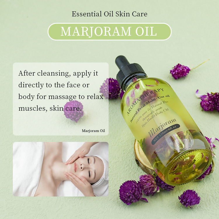 OEM/ODM 100% Pure Essential Oils Collagen Stem Cell Skin Firm Anti Cellulite Slimming Marjoram Massage Oil