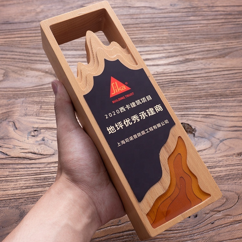 Hot Sell High Quality Cheap OEM Customized Sublimation Creative Commemorative Wooden Plaque Award Plaques Wooden Trophy Award