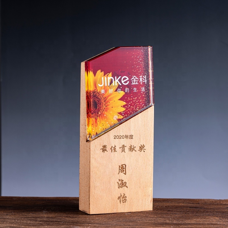 Hot Sell High Quality Cheap OEM Customized Sublimation Creative Commemorative Wooden Plaque Award Plaques Wooden Trophy Award