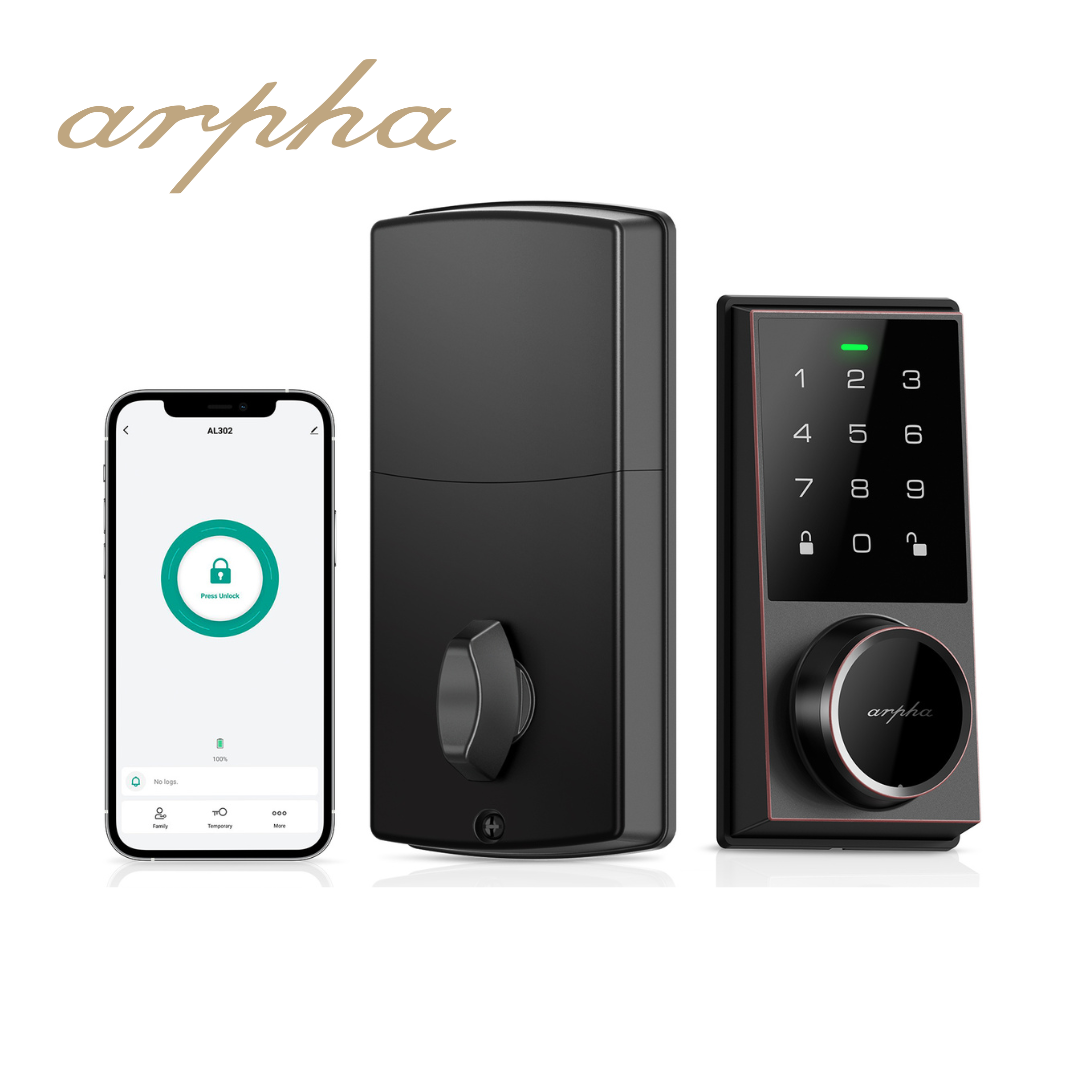 Arpha AL302 Deadbolt Wifi Tuya Smart Door Lock App Control Digital Smart Cylinder Lock For External Door