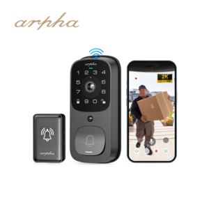 Arpha AL501 Security Video Smart Lock 3-in-1 Tuya WiFi Camera Door Bell Fingerprint Chime 3MP App Remote Control