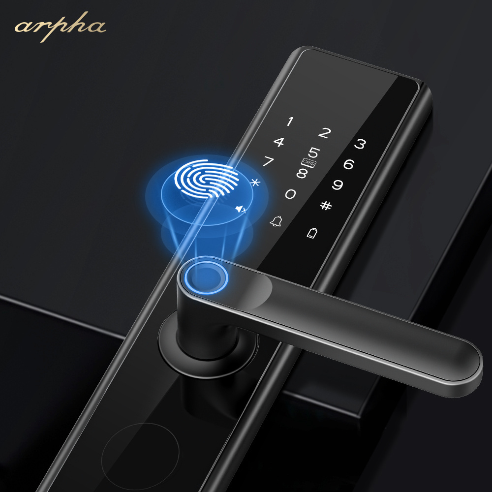 H11 Lock Arpha H11 Home Wifi Smart Handle Fingerprint Lock Tuya Smart Lock ...