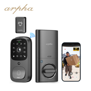 Arpha AL501 Video Smart Door Lock Deadbolt 2K Camera 180 Degree Viewing Angle Tuya WiFi Door Bell