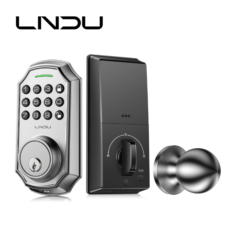 LNDU D180 Outdoor Security Rubber Keypad Password Smart Lock Zinc Alloy Deadbolt Smart Lock