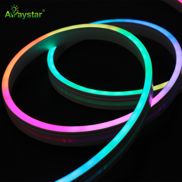 Magic color 6*12mm silicone pixel LED neon flex waterproof IP67 RGB IC LED neon strip 24V with  WS2811 DMX512 16703 pixel