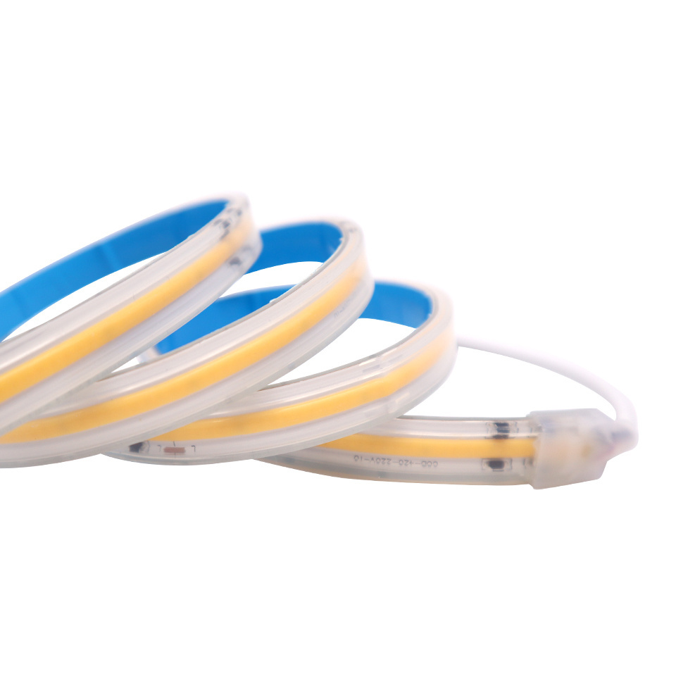 High voltage 110/220V AC COB LED strip light CRI90 dotless waterproof plug and play COB LED strip ip67 led strip