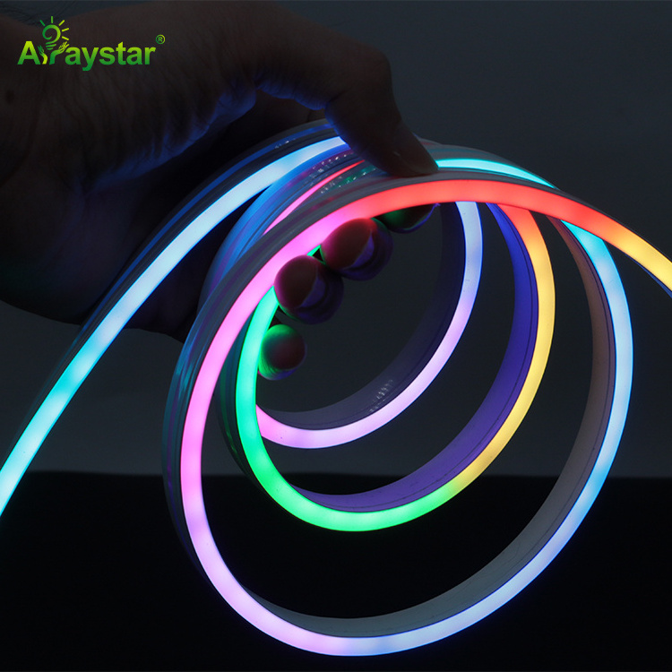 Magic color 6*12mm silicone pixel LED neon flex waterproof IP67 RGB IC LED neon strip 24V with  WS2811 DMX512 16703 pixel