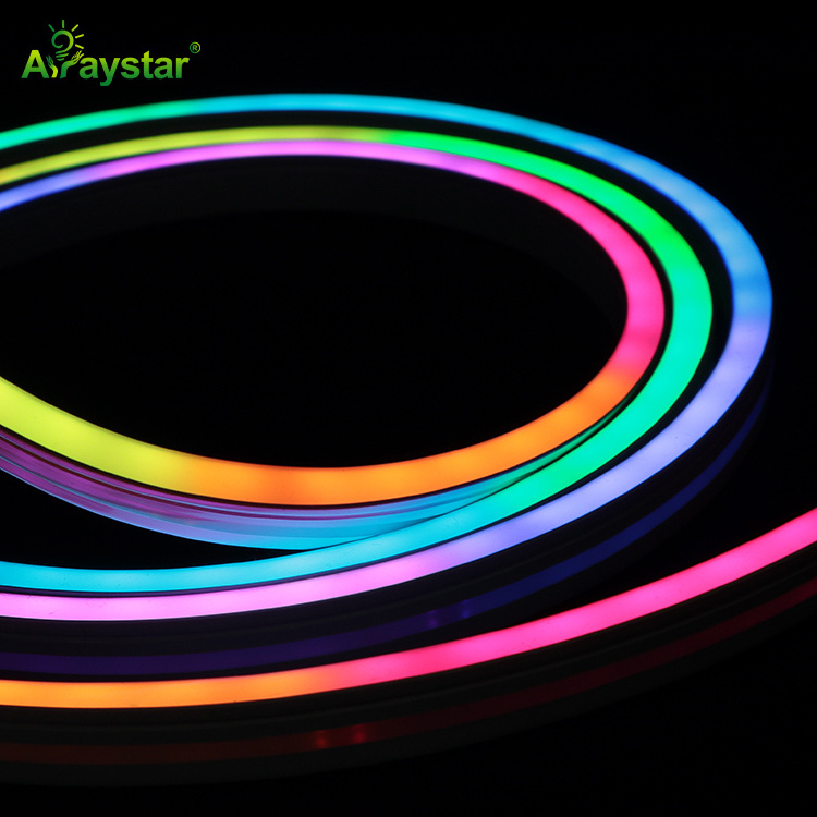 Magic color 6*12mm silicone pixel LED neon flex waterproof IP67 RGB IC LED neon strip 24V with  WS2811 DMX512 16703 pixel