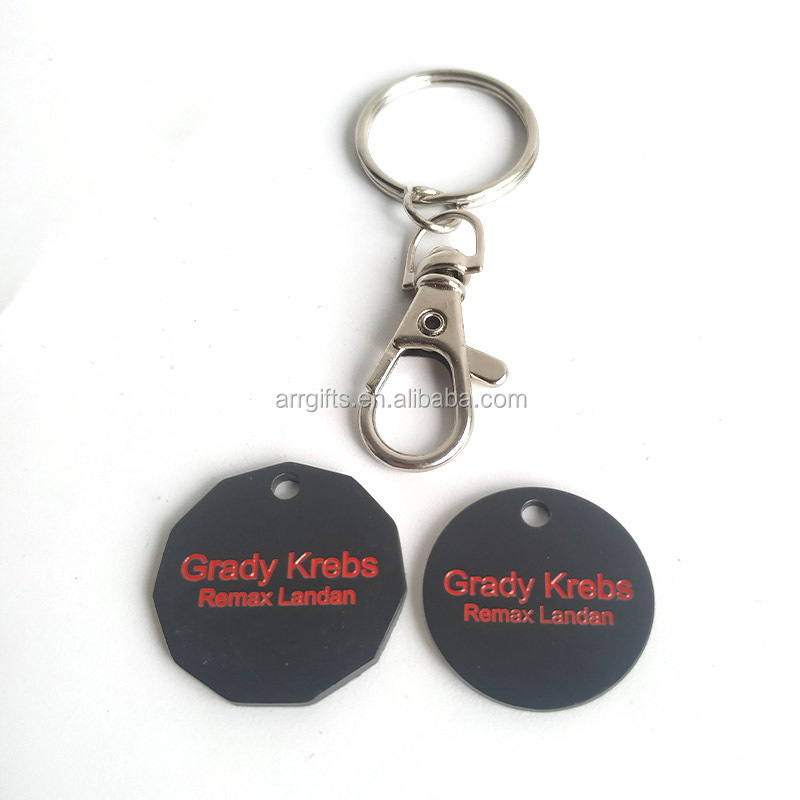 Custom Design shopping cart coin keychain Canada loonie coin token coin trolley keyring with company logo