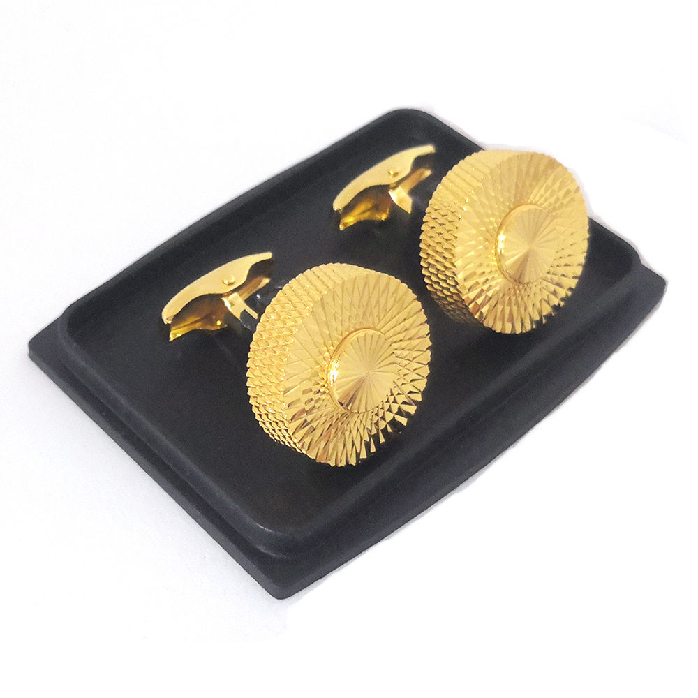 3D Golden Brass Quality Mens Fashion Jewelry Wedding Cufflinks Tie Bar Clip