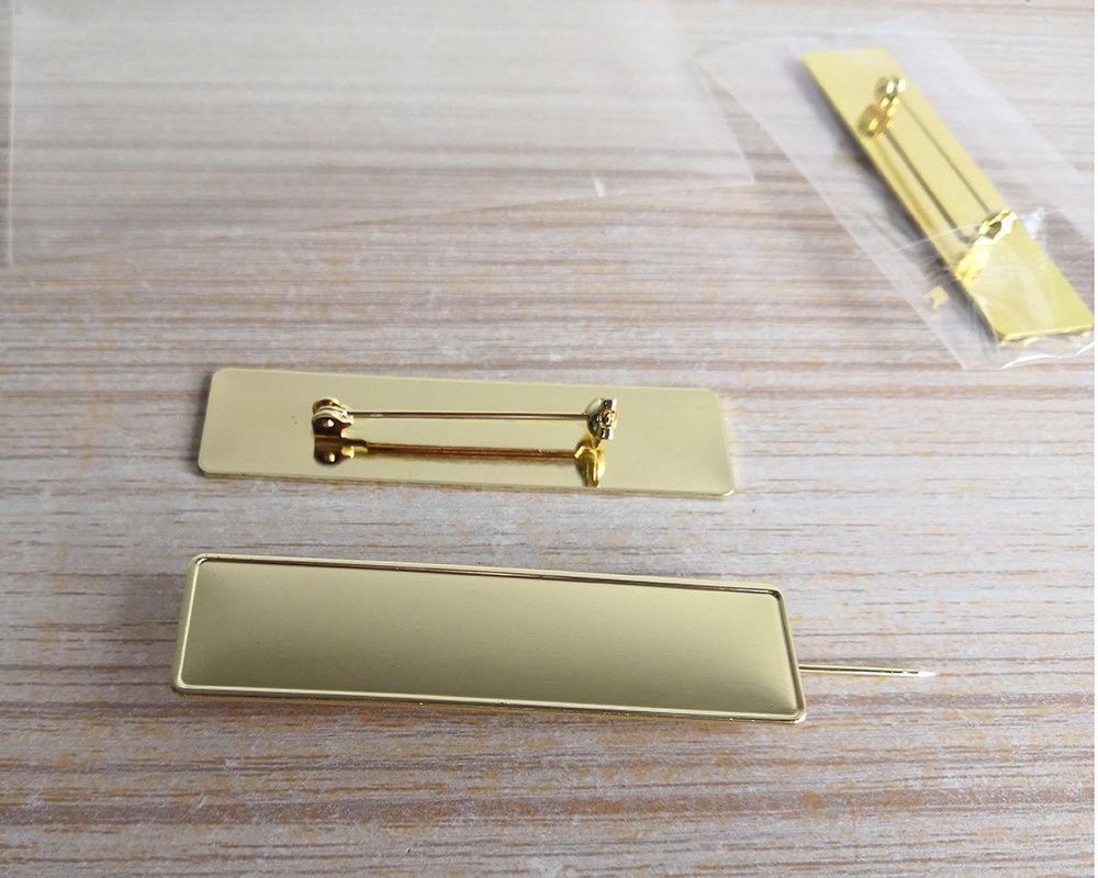 Personalized prints logo golden blank name tag nameplates, 70 x 18 mm company staff name badge