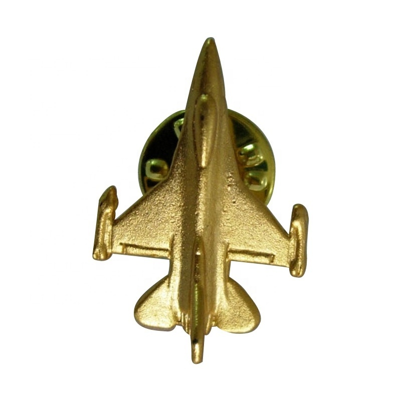 3D Mini Gold Airplane Lapel Pin Luxury Gifts Aviation Airplane Gold Badge With Acrylic Box Wholesale