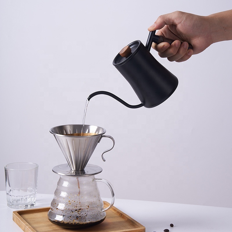 Arriart Coffee Tools Accessories Pour Over Coffee Dripper Maker 304 Stainless Steel Coffee Kettle  Gooseneck Kettle Black