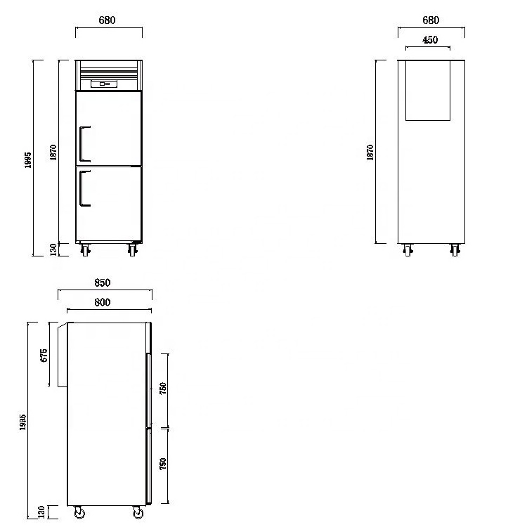 Arriart Hot selling Commercial Refrigeration Equipment Refrigerator Freezer Vertical Stainless Steel Fridge