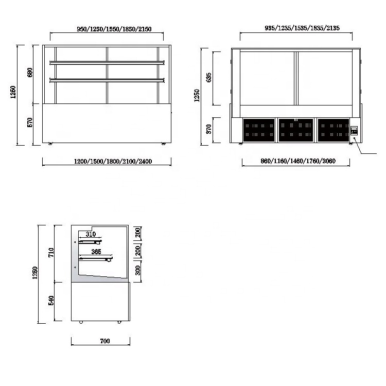 Arriart vertical refrigerated glass cake displaycase cake display showcase bakery display cabinet refrigerator showcase for cake