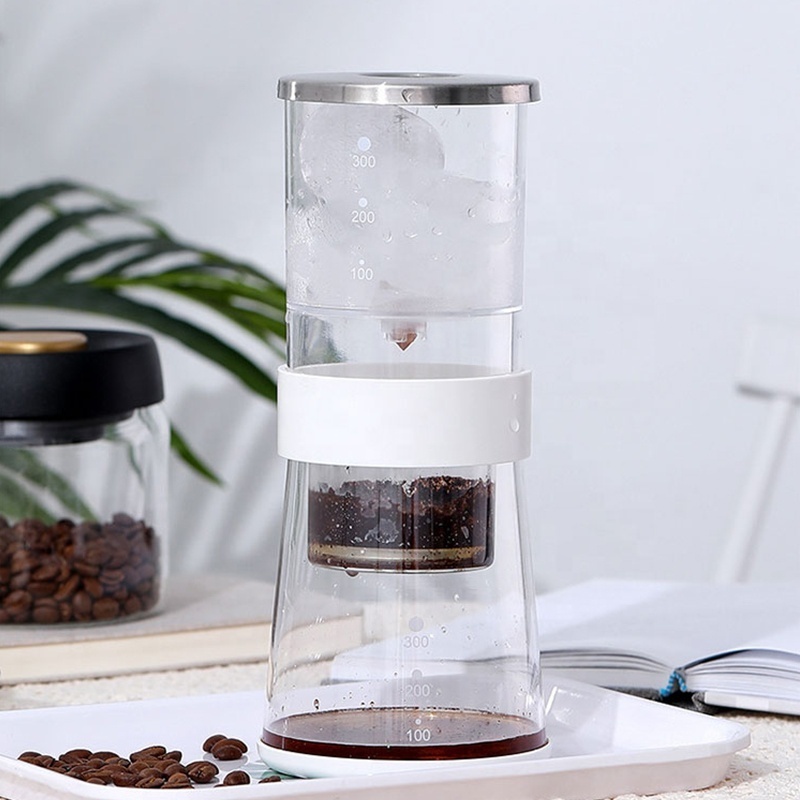 Arriart Pour Coffee Accessories Cold Brew Coffee Maker Pot Ice Drop Glass Pot Coffee Dripper Set