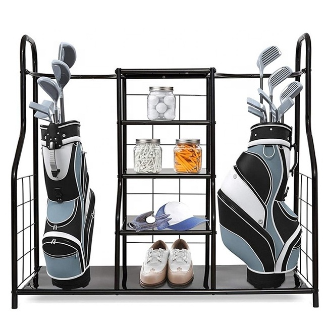 Custom Made Metal Golf Bag Rack Flooring Golf Bag Storage Rack