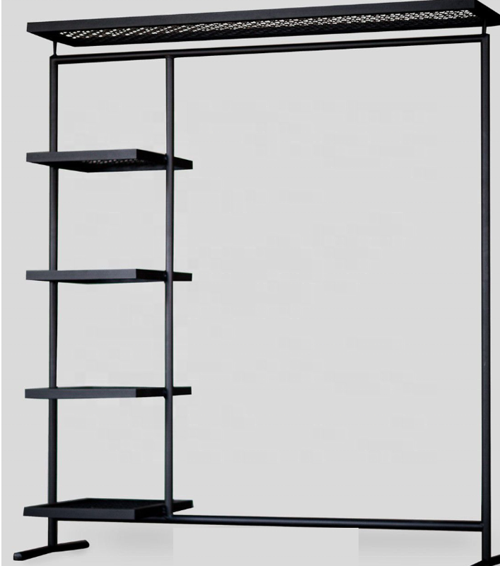 Flooring Display Clothing Racks With Shoe Shelves Boutique Commercial Clothing Racks Metal Shops Clothes Rack