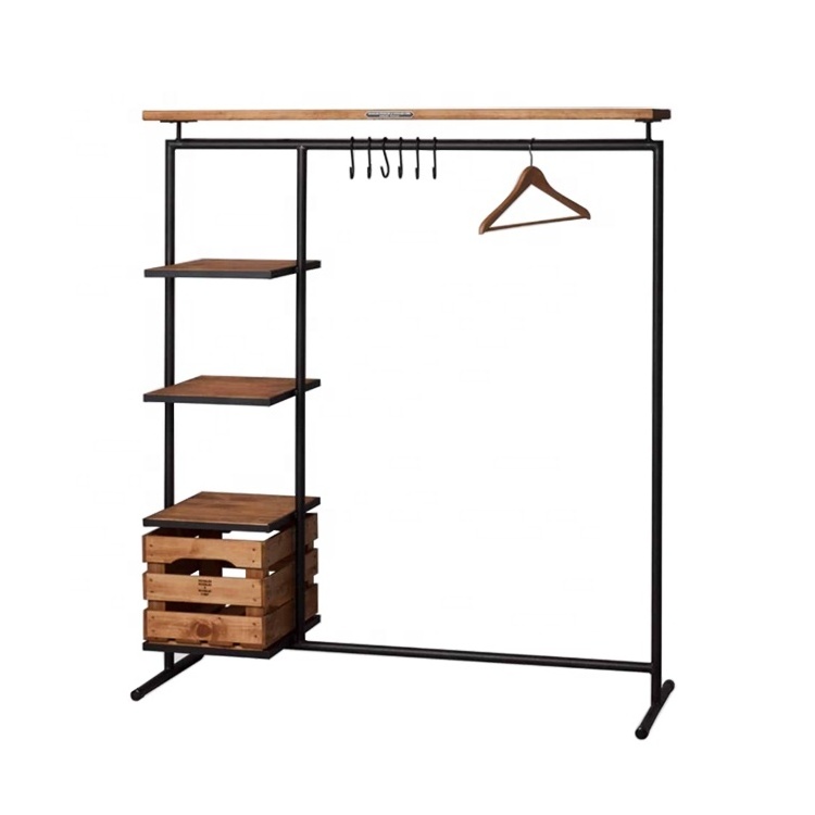 Flooring Display Clothing Racks With Shoe Shelves Boutique Commercial Clothing Racks Metal Shops Clothes Rack