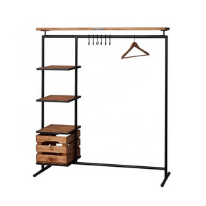 Flooring Display Clothing Racks With Shoe Shelves Boutique Commercial Clothing Racks Metal Shops Clothes Rack