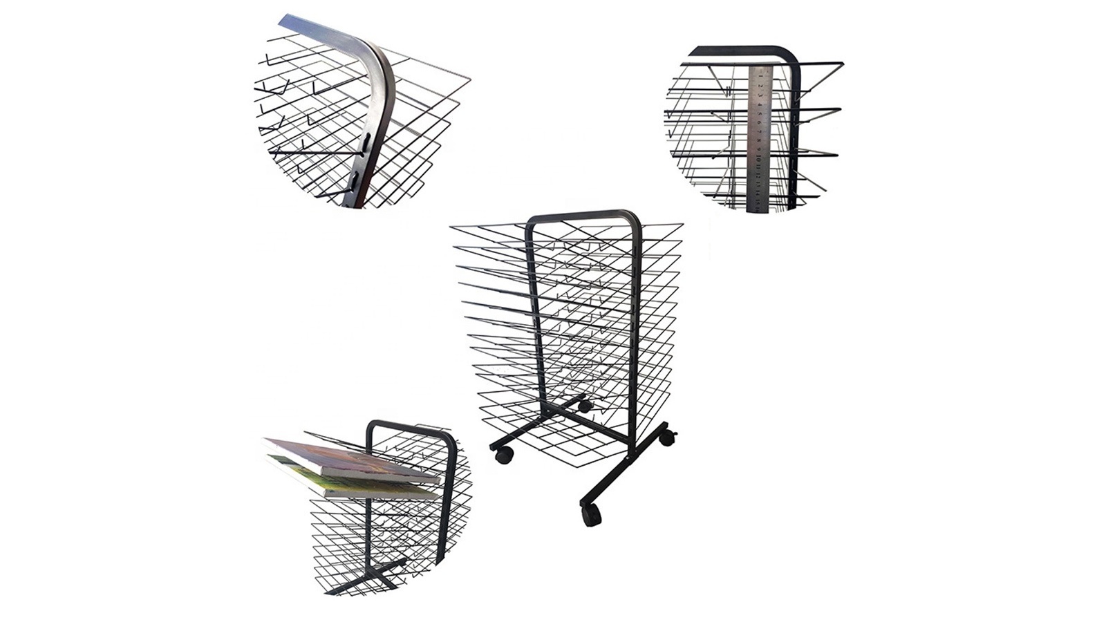 Supermarket Wholesale Multi-Purpose Placemat Display Shelf Metal Wire Carpet Rug Display Stand Car Mat Display Rack