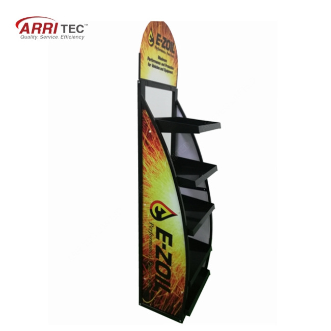 Retail Heavy Duty Pop Up Metal Display Stand 5 Layers metal motor engine oil display rack Stand