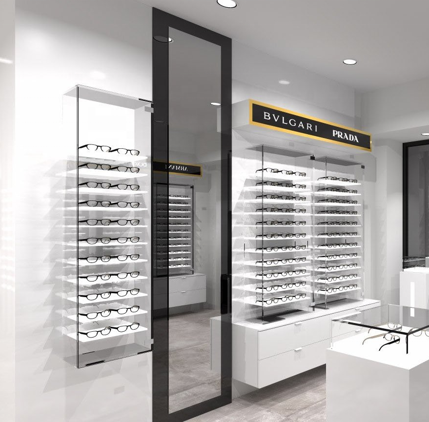 Customized Made Eyewear Retail Stores Interior Showroom Design Optical Wooden Display Fixture Shop Fittings Layout