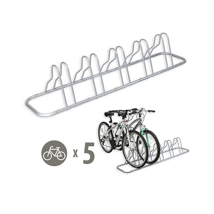 Indoor and Outdoor Adjustable Flooring 5 Bicycle Stands Racks Metal Steel Bicycle Rack For Parking