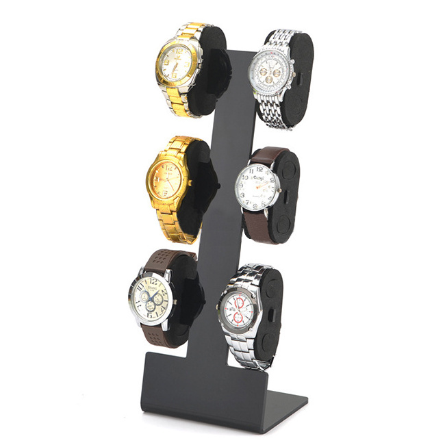 Customized Black Acrylic Wrist Watch Display Rack Stand