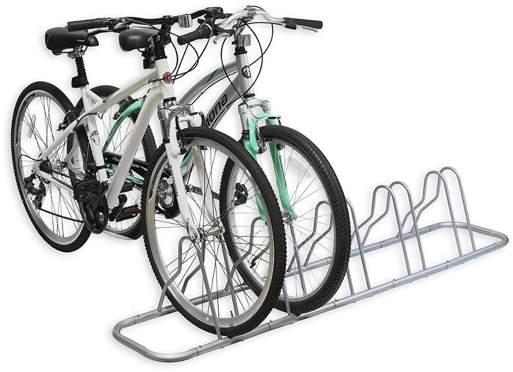 Indoor and Outdoor Adjustable Flooring 5 Bicycle Stands Racks Metal Steel Bicycle Rack For Parking