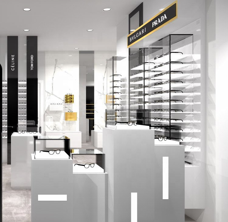 Customized Made Eyewear Retail Stores Interior Showroom Design Optical Wooden Display Fixture Shop Fittings Layout