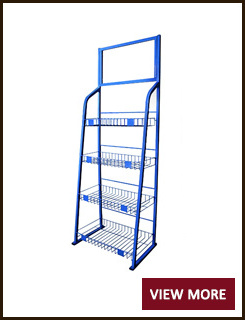 Supermarket Retail POS Display Rack Metal Material Floor Stand Basket Wire Shelf Dump Bin Grid Tower Display Rack