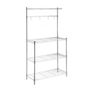 3 Shelf Metal Steel Adjustable Height Heavy Duty Retail Display Shelving Unit Chrome Wire Shelf