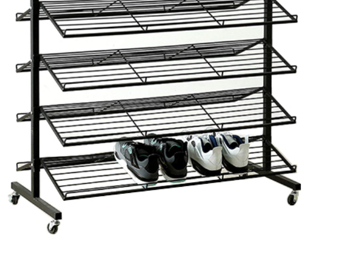 Metal Flooring 7 Layers Double Sided Collapsible Shoe Rack Metal Slanting Shoe Storage Rack