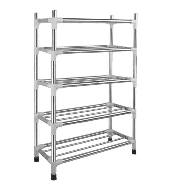 Knock-down  Stackable Stainless Steel Shoe Rack Metal Shoe Racks For Home